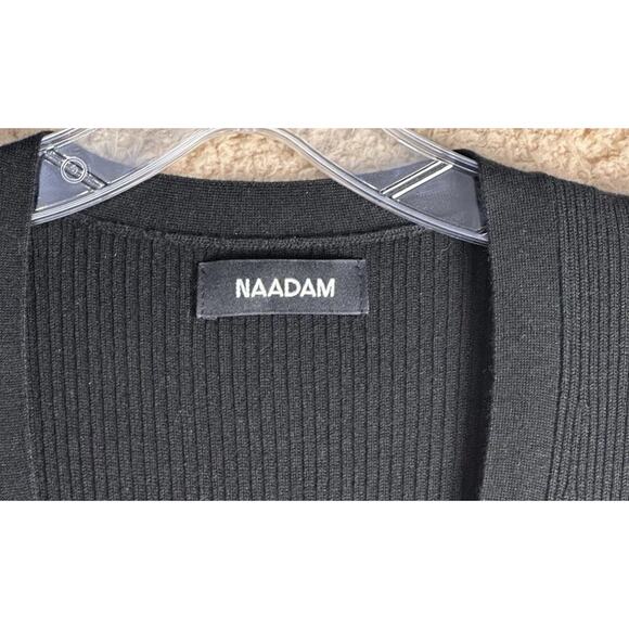 Naadam Cashmere Silk Black Sweater Dress Longline Cardigan Womens M Pockets Luce - Picture 4 of 16
